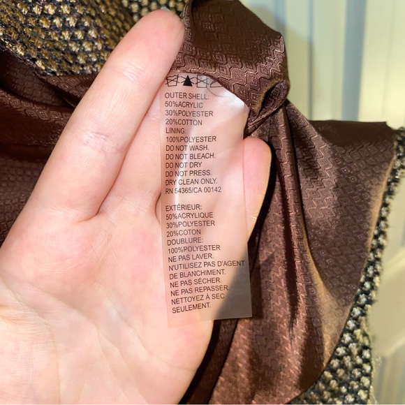 TanJay Gold-Brown Tweed Blazer with Twist Lock Buttons Size 8 - Picture 8 of 14